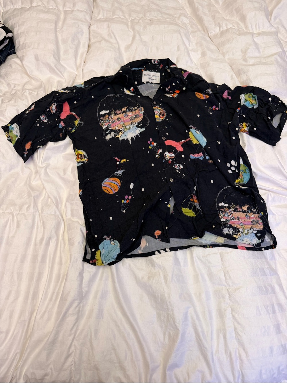 Tsumori Chisato Black Kids Button-Down with Colorful Space Print